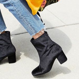 NWT Free People Black Velvet Ankle Boots